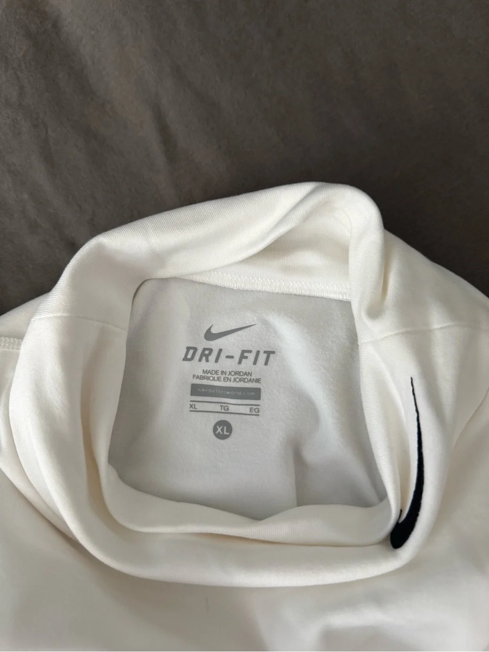 Nike White Dri-FIT Mock Neck Performance Top